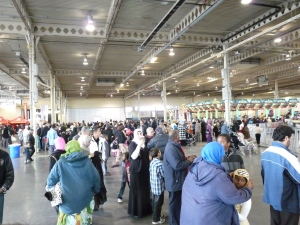 Muslims gathered in the main hall.